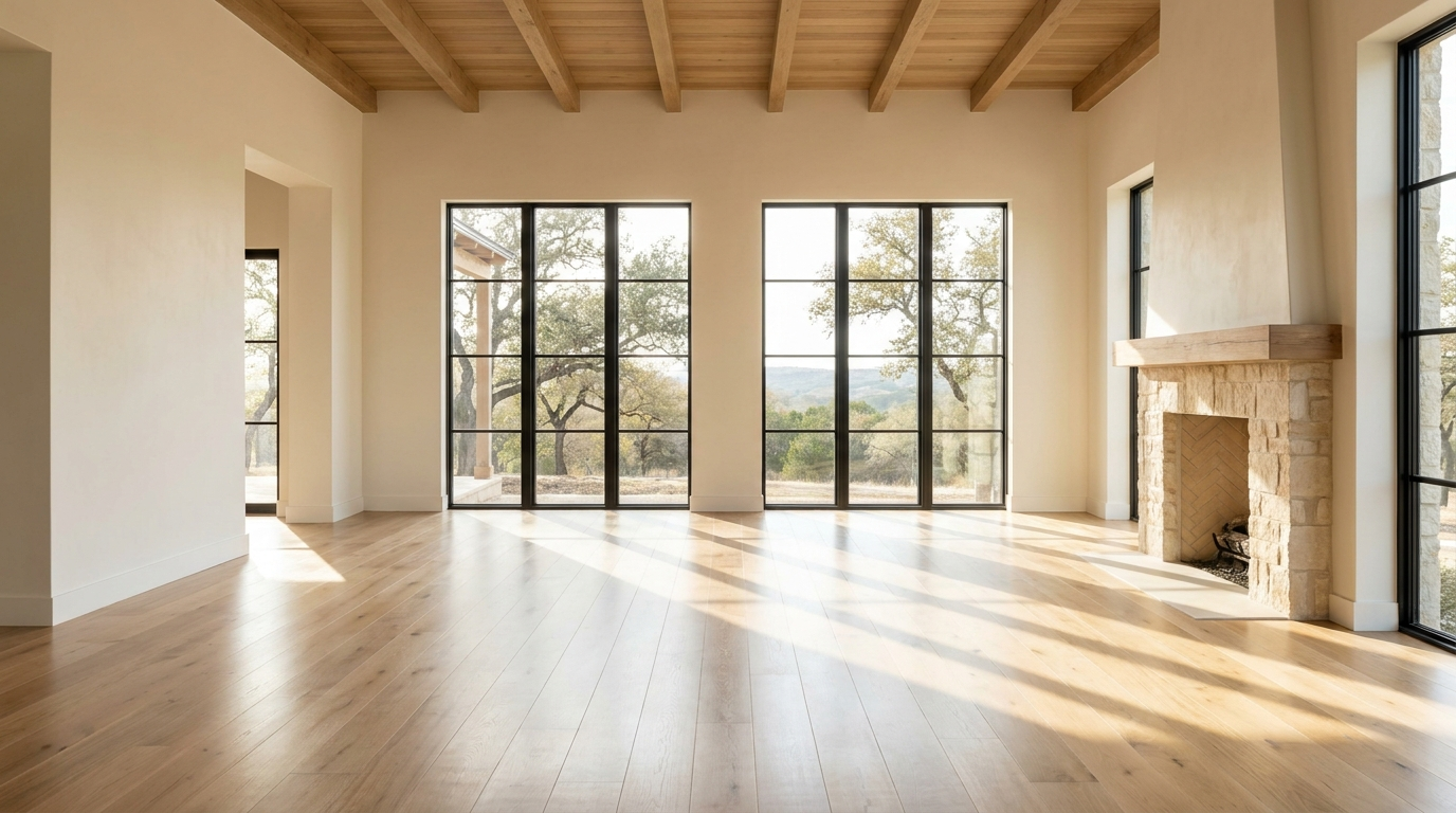 Empty, sun-filled, move-in-ready room